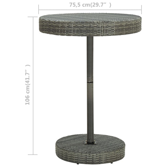 Tuintafel 75,5x106 cm poly rattan grijs MeubelReus