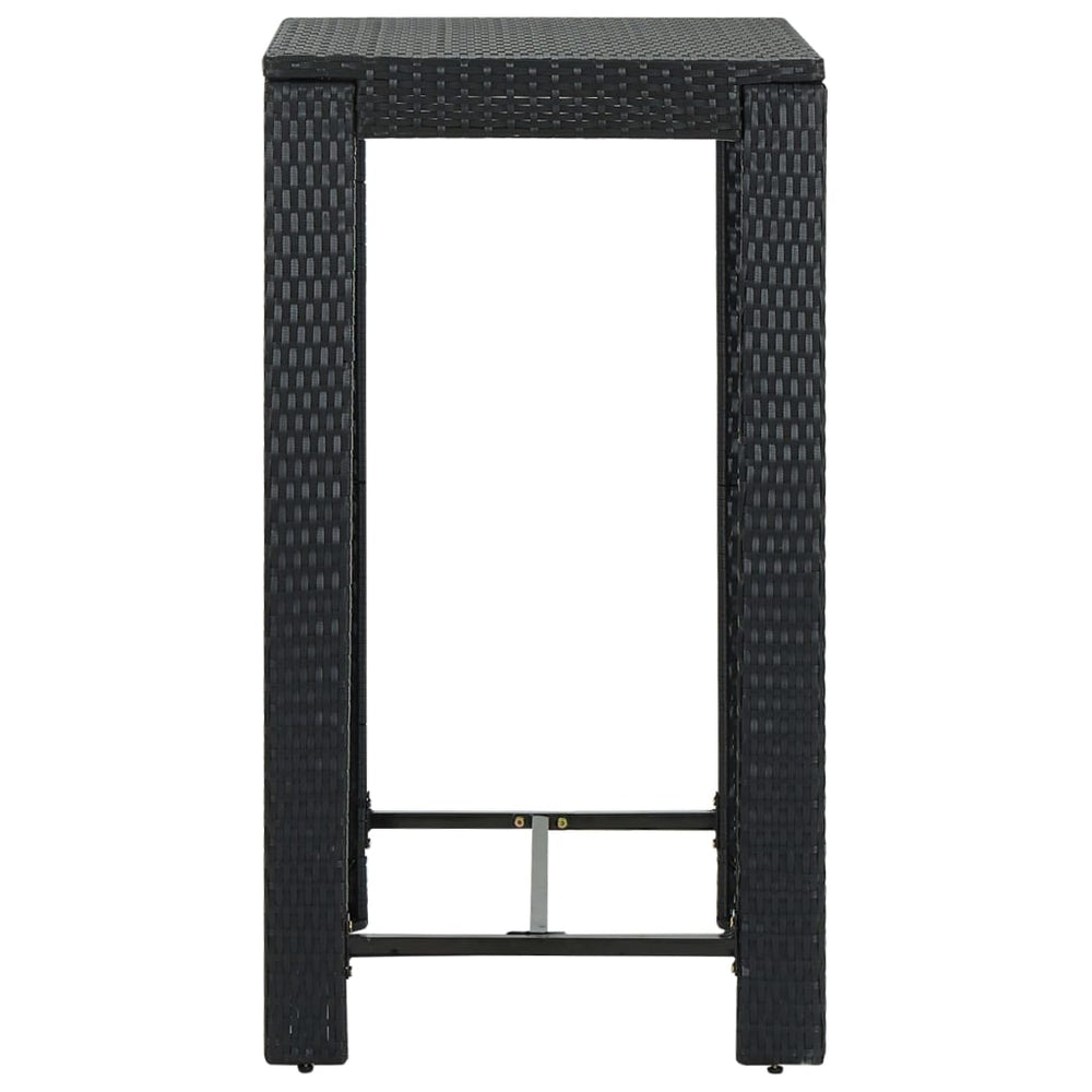 Tuinbartafel 60,5x60,5x110,5 cm poly rattan zwart MeubelReus