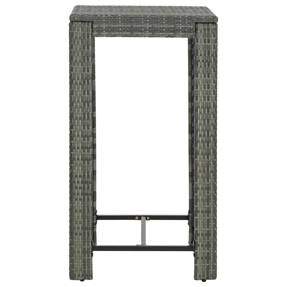 Tuinbartafel 60,5x60,5x110,5 cm poly rattan grijs MeubelReus