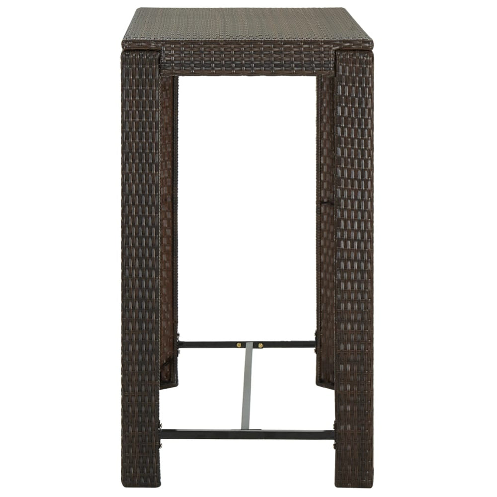 Tuinbartafel 100x60,5x110,5 cm poly rattan bruin MeubelReus