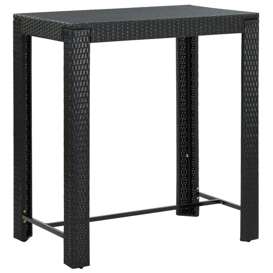 Tuinbartafel 100x60,5x110,5 cm poly rattan zwart MeubelReus