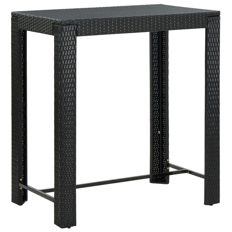 Tuinbartafel 100x60,5x110,5 cm poly rattan zwart MeubelReus
