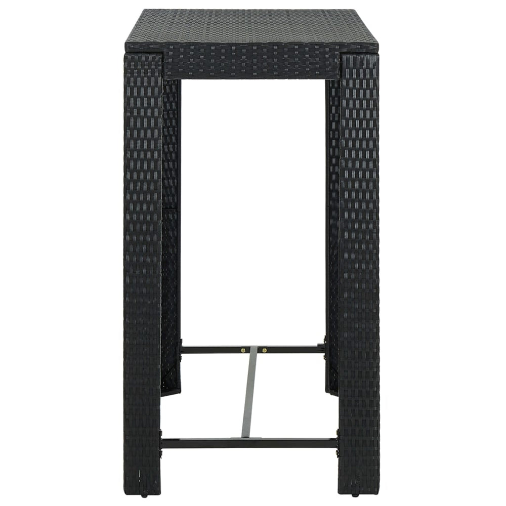 Tuinbartafel 100x60,5x110,5 cm poly rattan zwart MeubelReus