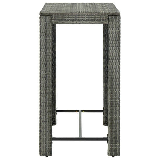Tuinbartafel 100x60,5x110,5 cm poly rattan grijs MeubelReus
