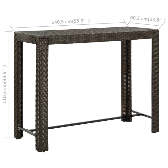Tuinbartafel 140,5x60,5x110,5 cm poly rattan bruin MeubelReus