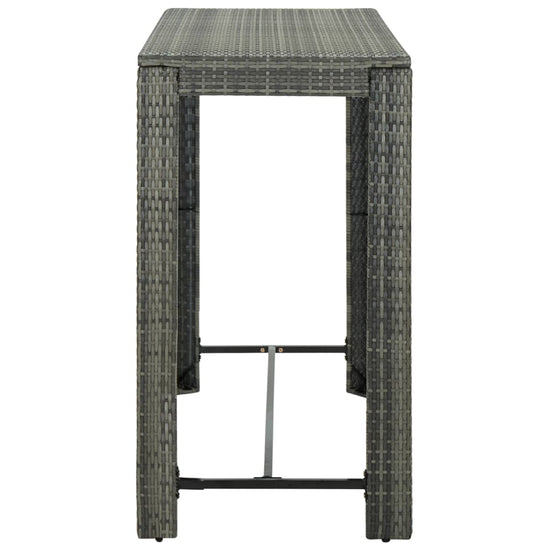 Tuinbartafel 140,5x60,5x110,5 cm poly rattan grijs MeubelReus