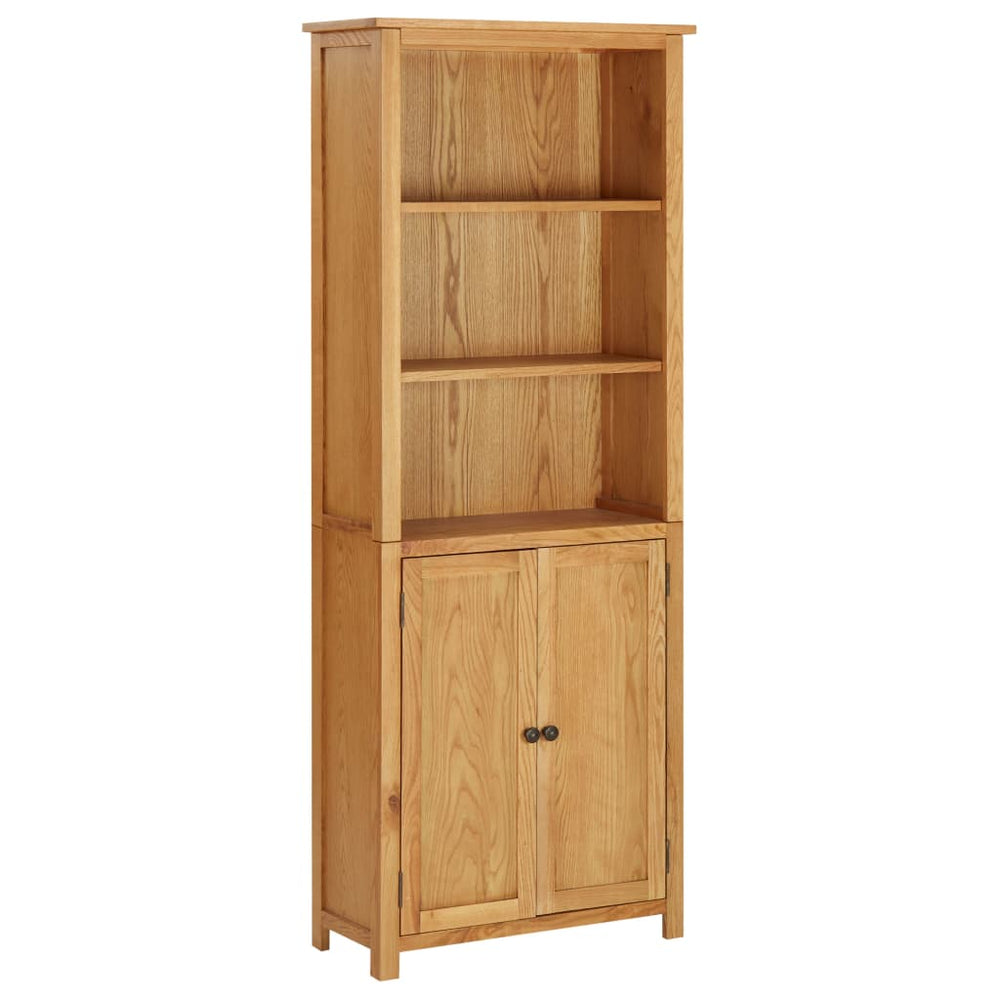 Boekenkast met 2 deuren 70x30x180 cm massief eikenhout MeubelReus
