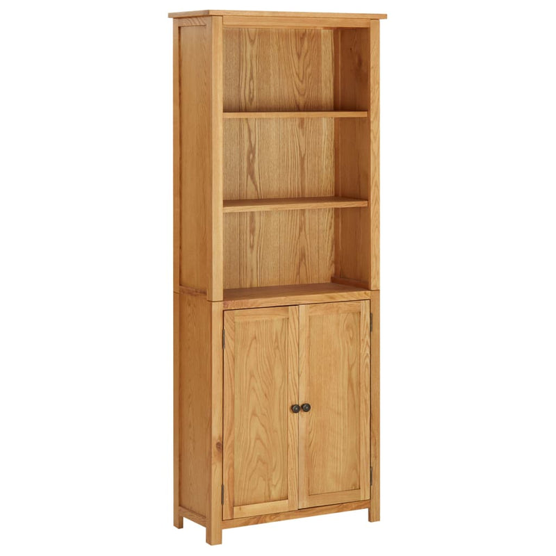 Boekenkast met 2 deuren 70x30x180 cm massief eikenhout MeubelReus