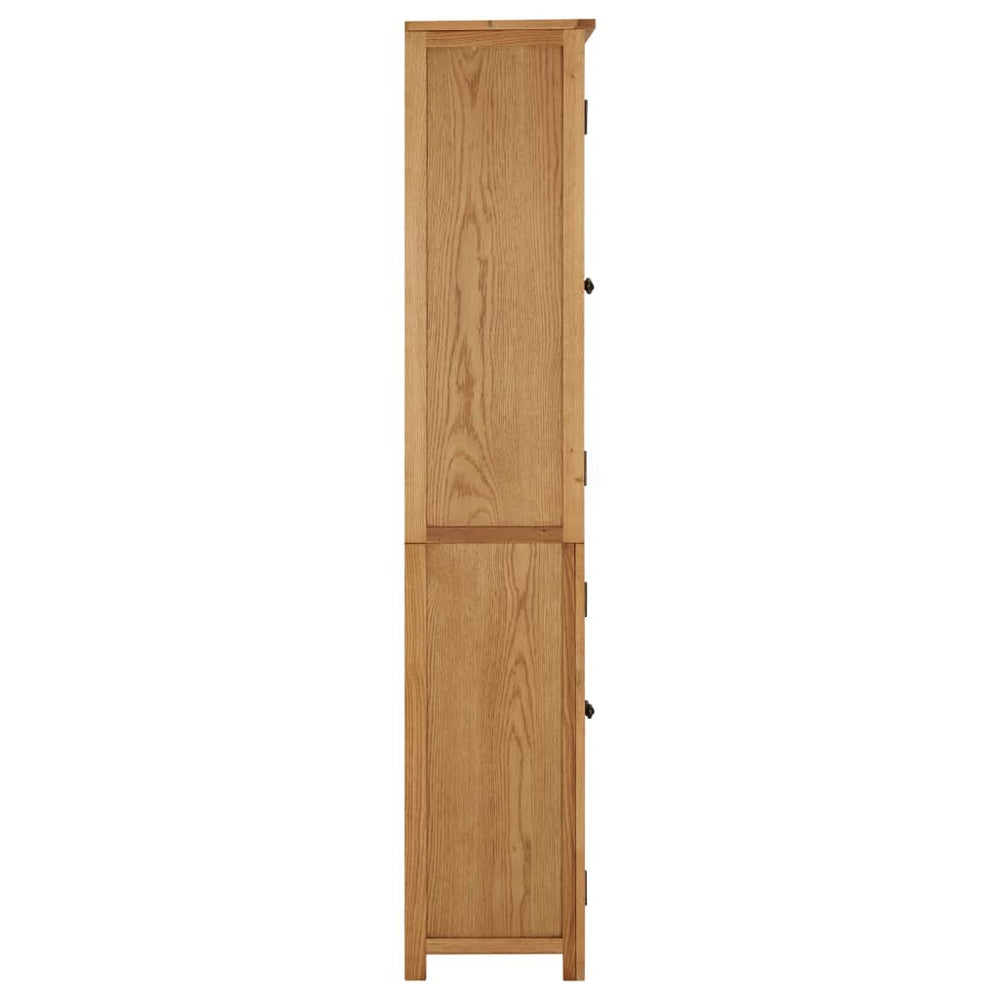 Boekenkast met 4 deuren 80x35x180 cm massief eikenhout en glas MeubelReus
