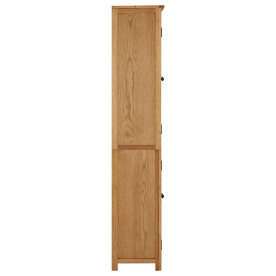 Boekenkast met 4 deuren 80x35x180 cm massief eikenhout en glas MeubelReus