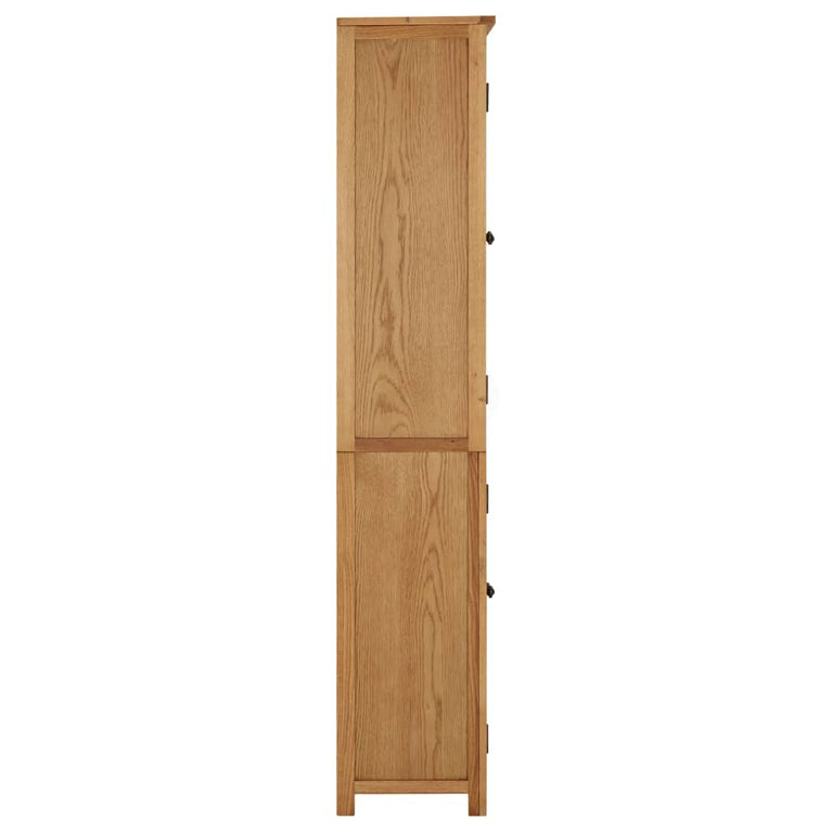 Boekenkast met 4 deuren 80x35x180 cm massief eikenhout en glas MeubelReus