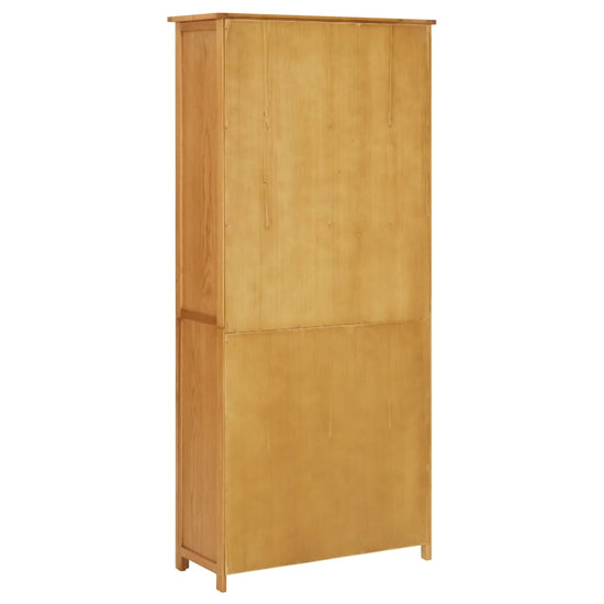 Boekenkast met 4 deuren 80x35x180 cm massief eikenhout en glas MeubelReus