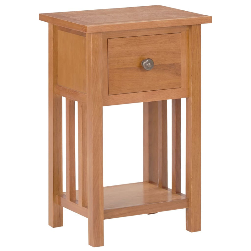 Bijzettafel met lade 35x27x55 cm massief eikenhout MeubelReus
