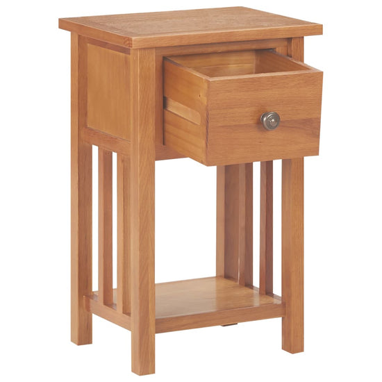 Bijzettafel met lade 35x27x55 cm massief eikenhout MeubelReus