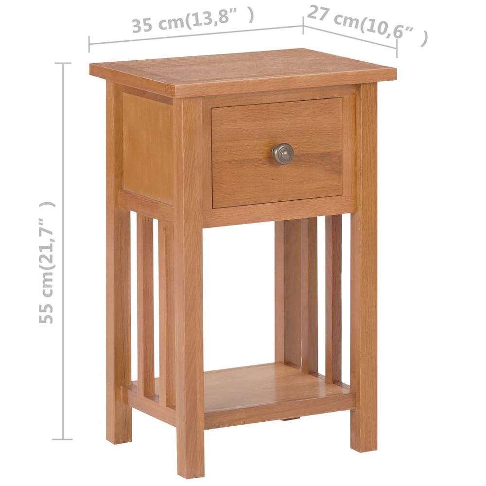 Bijzettafel met lade 35x27x55 cm massief eikenhout MeubelReus
