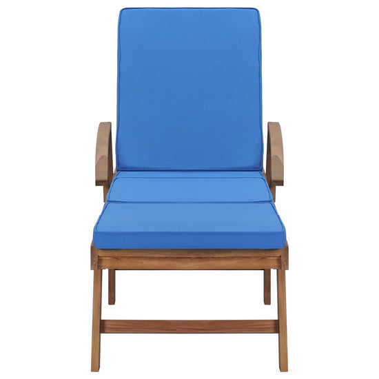 Ligbedden met kussens 2 st massief teakhout blauw MeubelReus