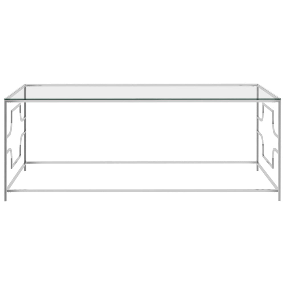 Salontafel 120x60x45 cm roestvrij staal en glas zilverkleurig MeubelReus