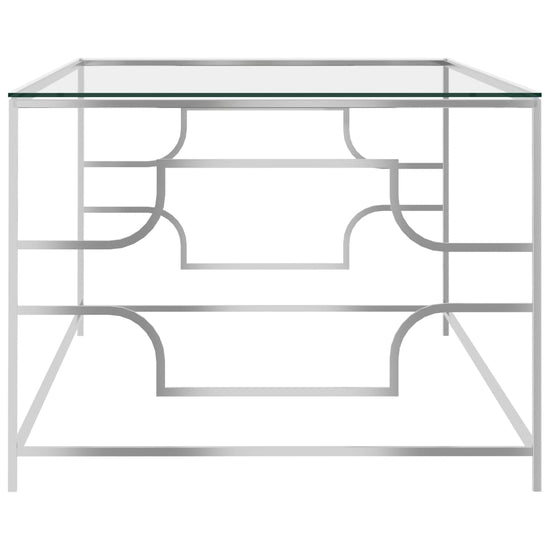 Salontafel 120x60x45 cm roestvrij staal en glas zilverkleurig MeubelReus