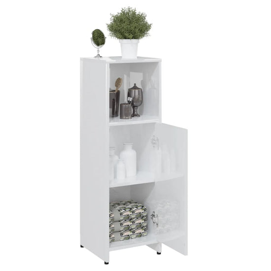 Badkamerkast 30x30x95 cm spaanplaat hoogglans wit MeubelReus