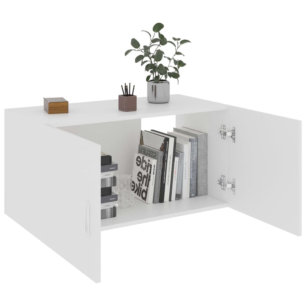 Hangkast 80x39x40 cm bewerkt hout wit MeubelReus
