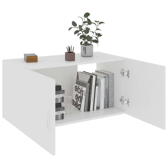 Hangkast 80x39x40 cm bewerkt hout wit MeubelReus