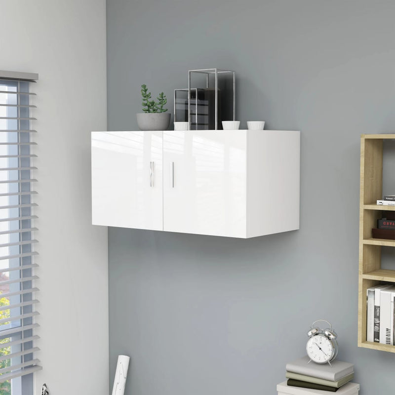 Hangkast 80x39x40 cm spaanplaat hoogglans wit MeubelReus