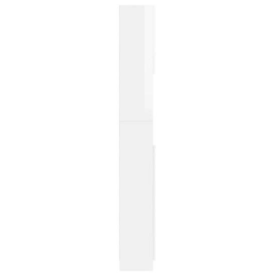 Badkamerkast 32x25,5x190 cm spaanplaat hoogglans wit MeubelReus