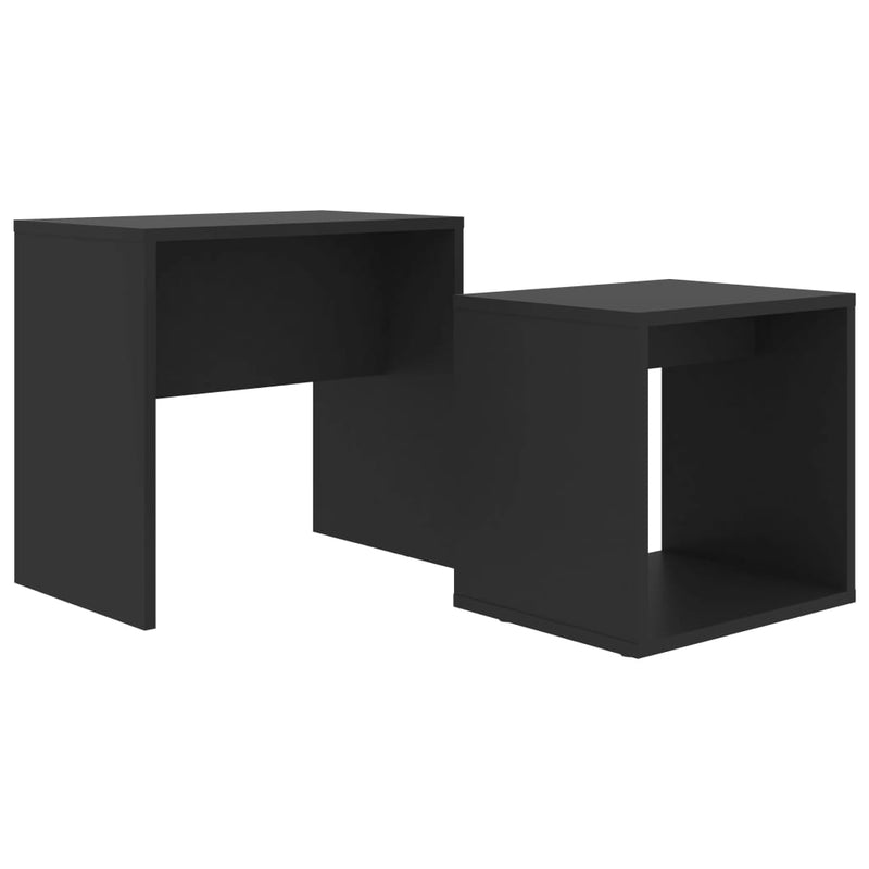 Salontafelset 48x30x45 cm spaanplaat zwart