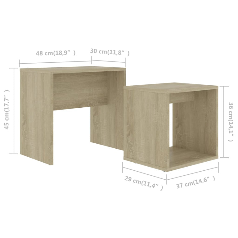 Salontafelset 48x30x45 cm spaanplaat sonoma eikenkleurig MeubelReus