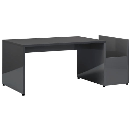 Salontafel 90x45x35 cm spaanplaat hoogglans grijs MeubelReus