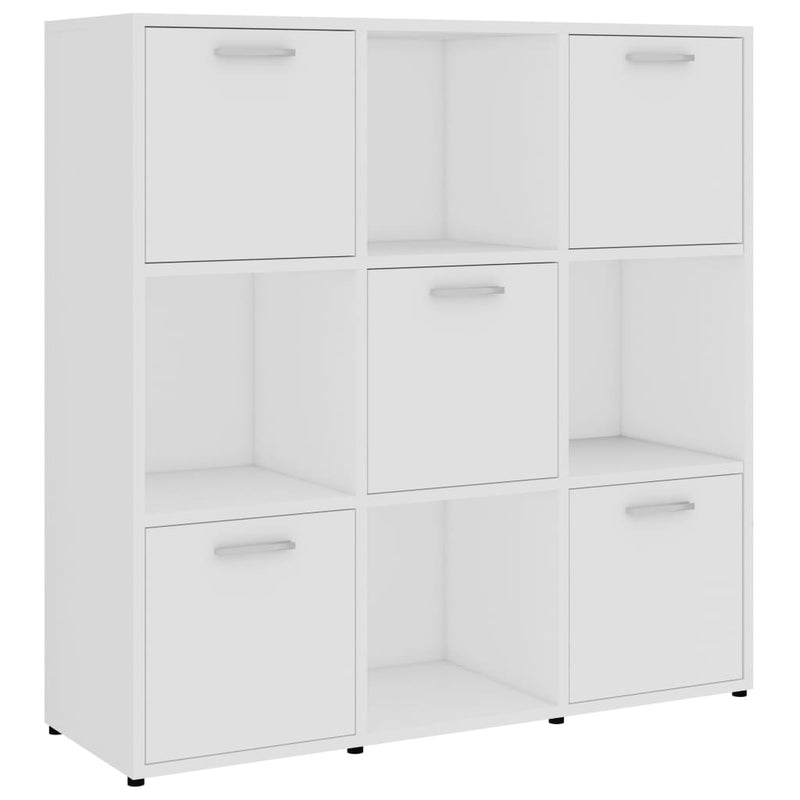 Boekenkast 90x30x90 cm bewerkt hout wit
