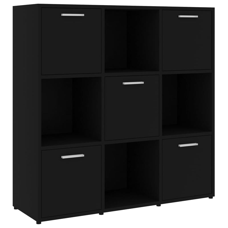 Boekenkast 90x30x90 cm spaanplaat zwart MeubelReus