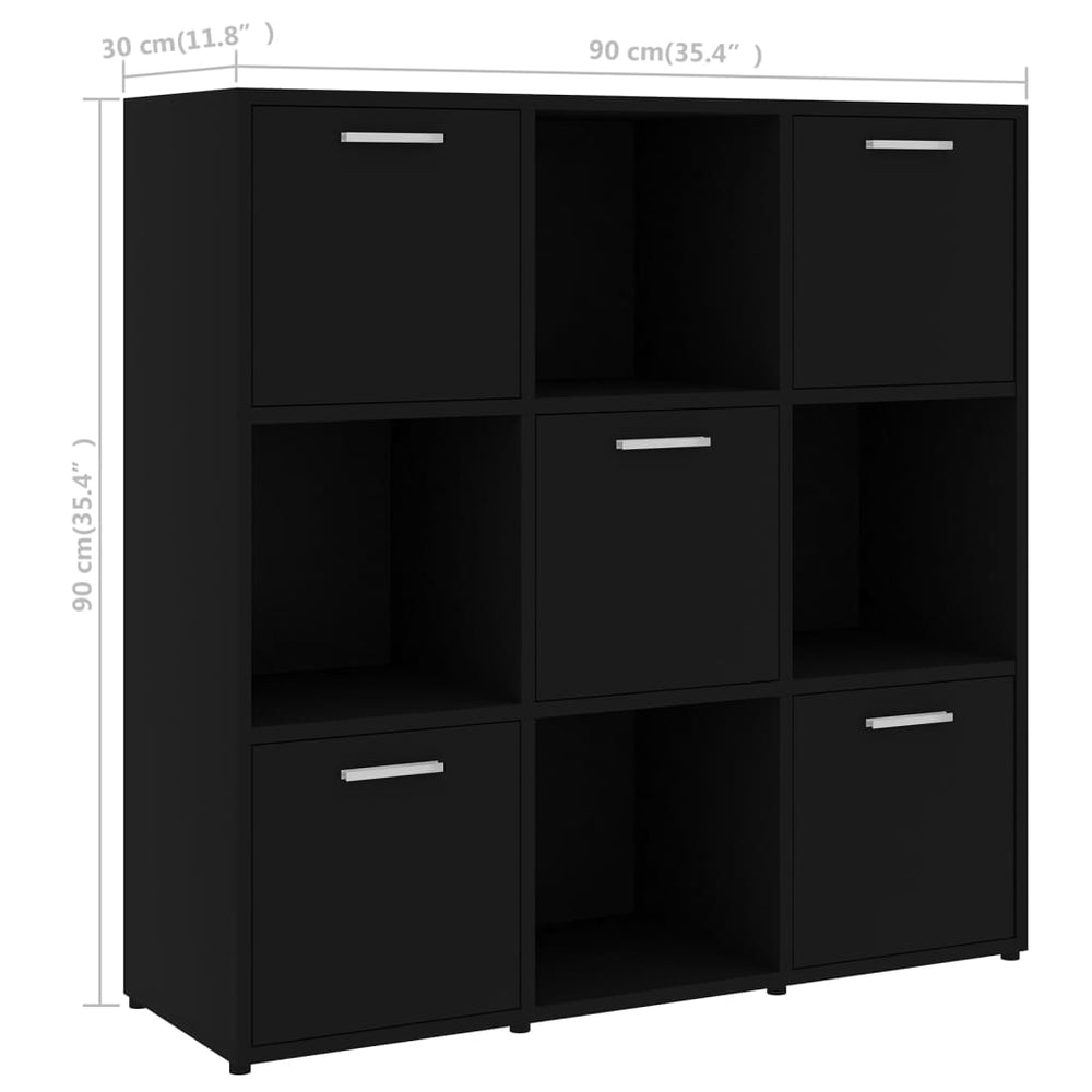 Boekenkast 90x30x90 cm spaanplaat zwart MeubelReus