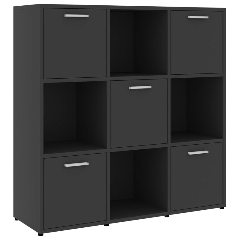 Boekenkast 90x30x90 cm spaanplaat grijs
