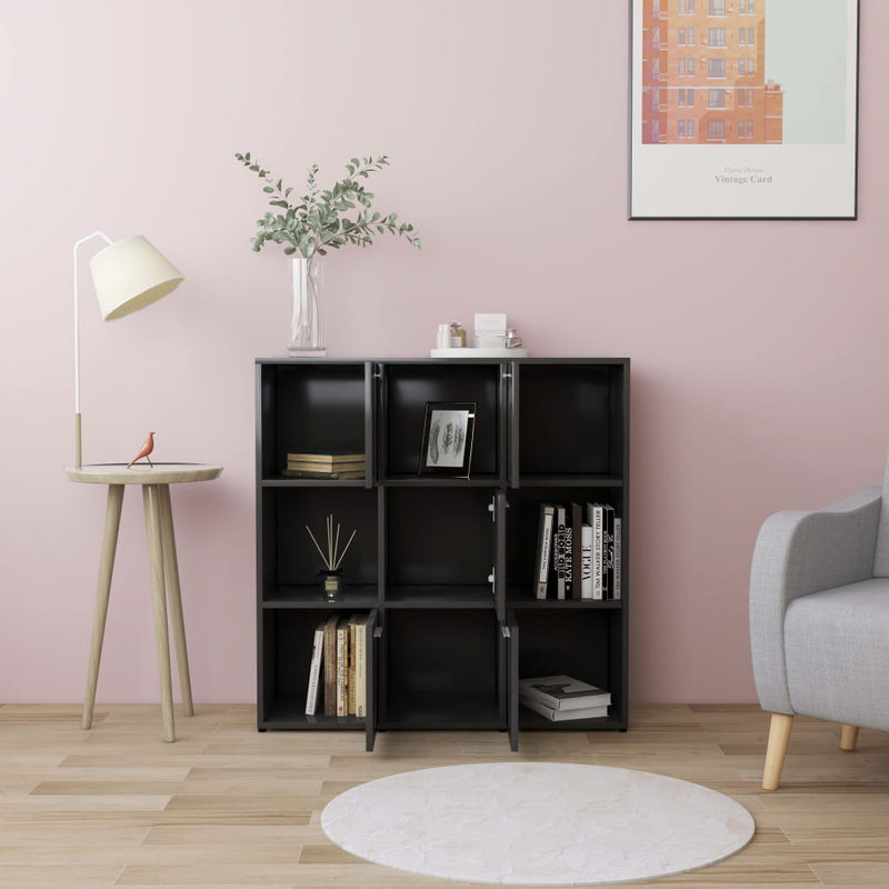 Boekenkast 90x30x90 cm spaanplaat grijs
