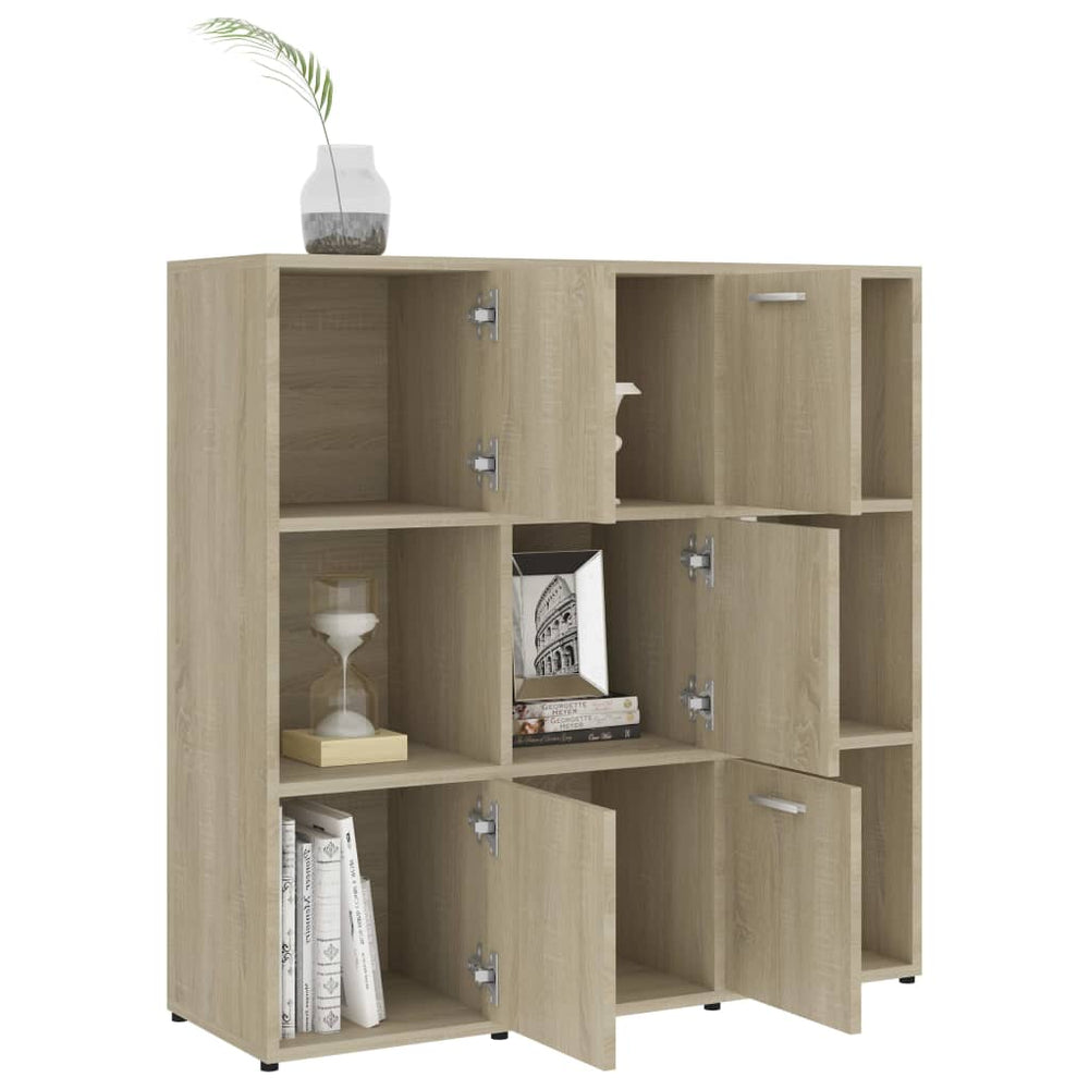 Boekenkast 90x30x90 cm spaanplaat sonoma eikenkleurig MeubelReus