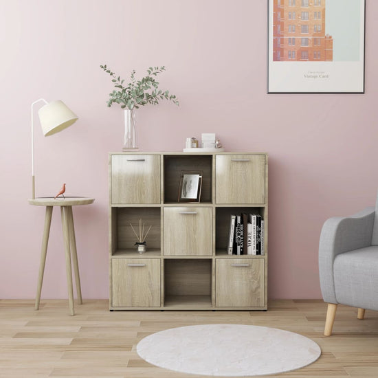 Boekenkast 90x30x90 cm spaanplaat sonoma eikenkleurig MeubelReus