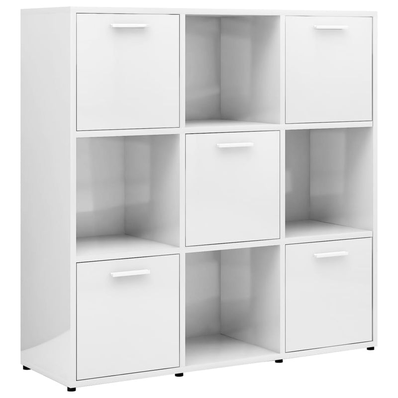 Boekenkast 90x30x90 cm spaanplaat hoogglans wit MeubelReus