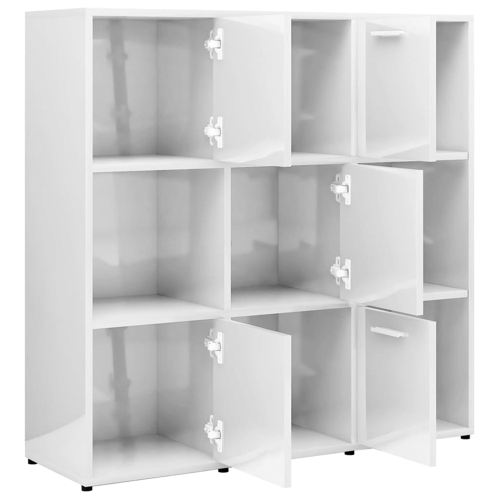 Boekenkast 90x30x90 cm spaanplaat hoogglans wit MeubelReus