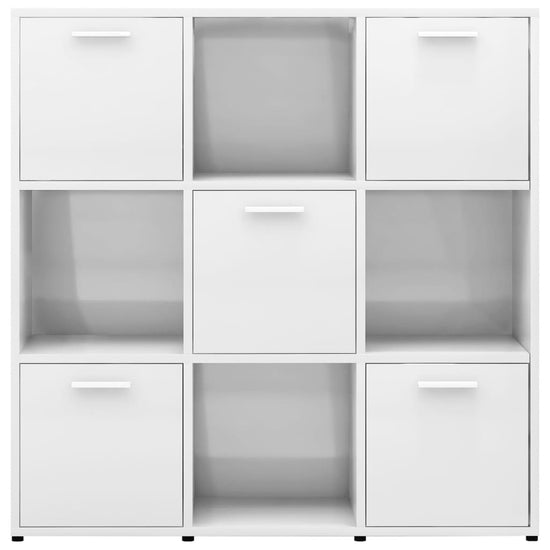 Boekenkast 90x30x90 cm spaanplaat hoogglans wit MeubelReus