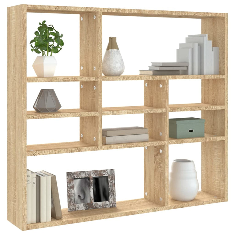 Wandschap 90x16x78 cm spaanplaat sonoma eikenkleurig MeubelReus