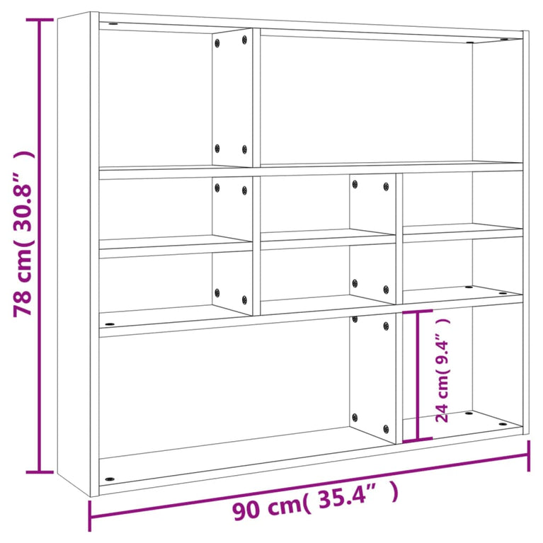 Wandschap 90x16x78 cm spaanplaat sonoma eikenkleurig MeubelReus
