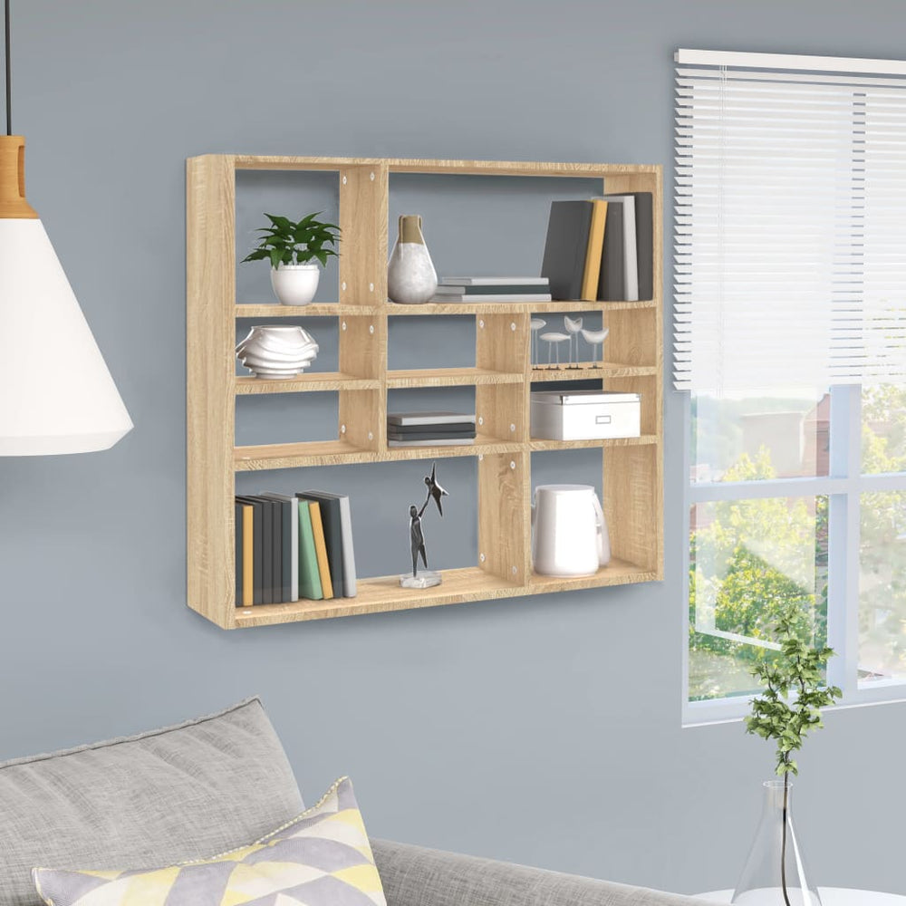 Wandschap 90x16x78 cm spaanplaat sonoma eikenkleurig MeubelReus