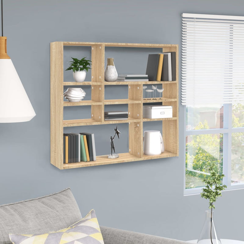 Wandschap 90x16x78 cm spaanplaat sonoma eikenkleurig MeubelReus