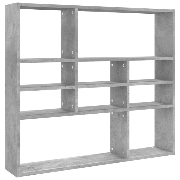 Wandschap 90x16x78 cm spaanplaat betongrijs MeubelReus