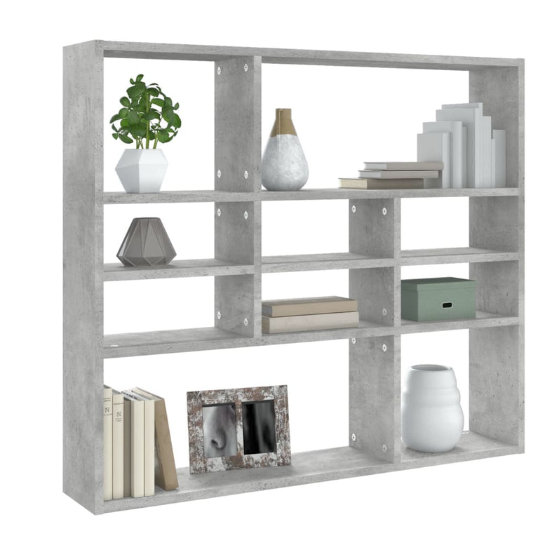 Wandschap 90x16x78 cm spaanplaat betongrijs MeubelReus