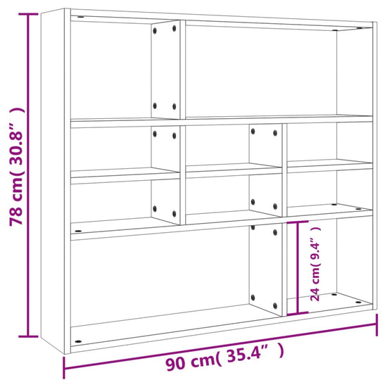 Wandschap 90x16x78 cm spaanplaat betongrijs MeubelReus