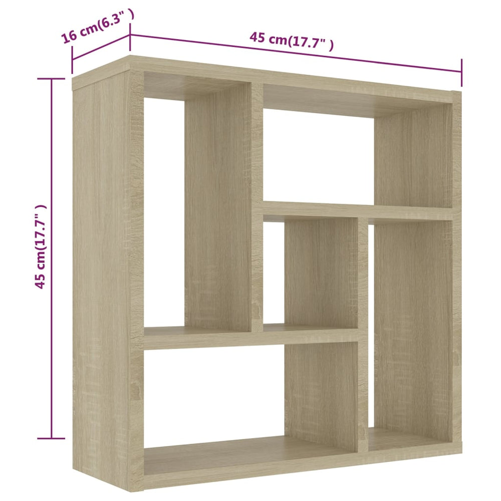 Wandschap 45,1x16x45,1 cm spaanplaat sonoma eikenkleurig MeubelReus