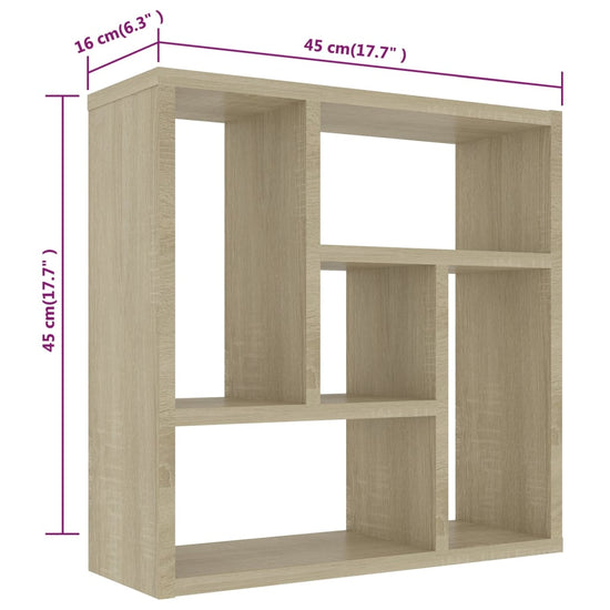 Wandschap 45,1x16x45,1 cm spaanplaat sonoma eikenkleurig MeubelReus