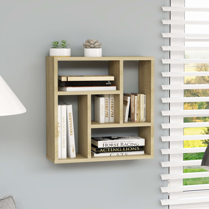 Wandschap 45,1x16x45,1 cm spaanplaat sonoma eikenkleurig MeubelReus